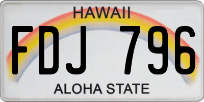 HI license plate FDJ796