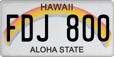 HI license plate FDJ800