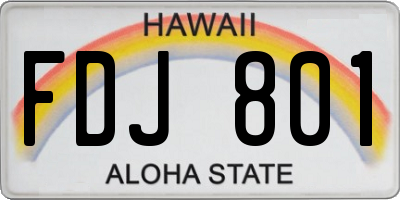 HI license plate FDJ801