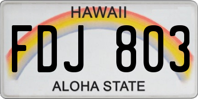 HI license plate FDJ803