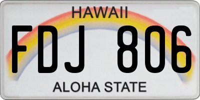 HI license plate FDJ806