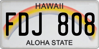 HI license plate FDJ808