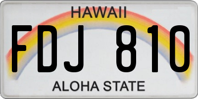 HI license plate FDJ810