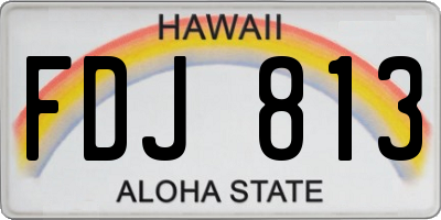 HI license plate FDJ813