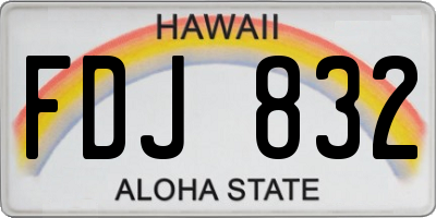 HI license plate FDJ832