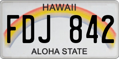 HI license plate FDJ842