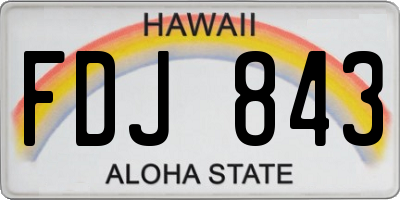 HI license plate FDJ843