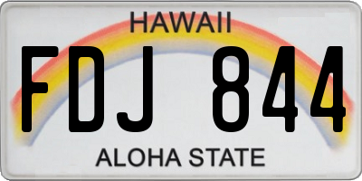 HI license plate FDJ844