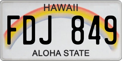 HI license plate FDJ849