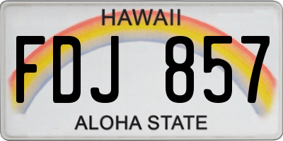 HI license plate FDJ857