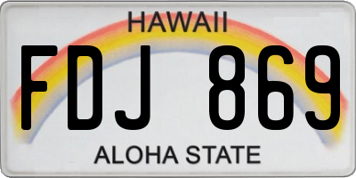 HI license plate FDJ869
