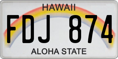 HI license plate FDJ874