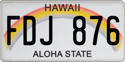 HI license plate FDJ876