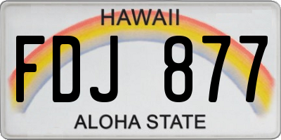HI license plate FDJ877