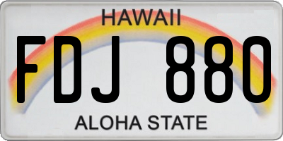 HI license plate FDJ880