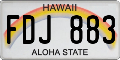 HI license plate FDJ883