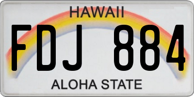 HI license plate FDJ884
