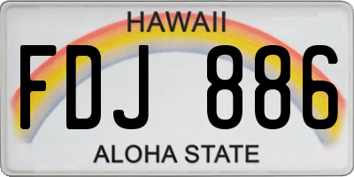 HI license plate FDJ886