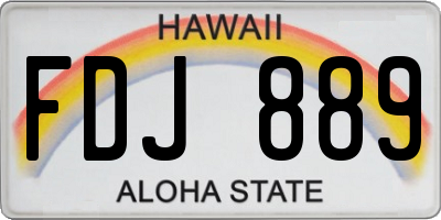 HI license plate FDJ889