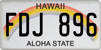 HI license plate FDJ896