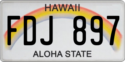 HI license plate FDJ897