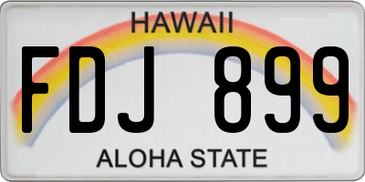 HI license plate FDJ899