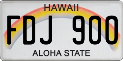 HI license plate FDJ900
