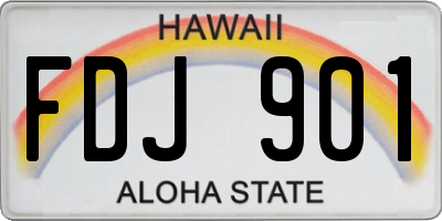HI license plate FDJ901