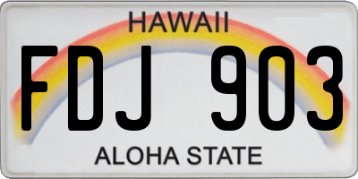 HI license plate FDJ903