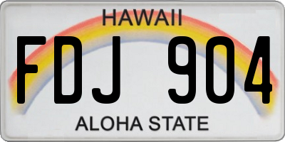HI license plate FDJ904