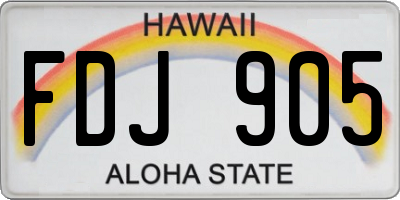 HI license plate FDJ905