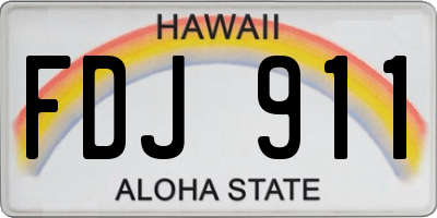 HI license plate FDJ911