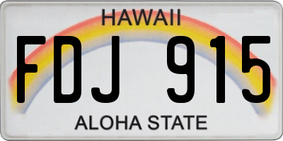 HI license plate FDJ915