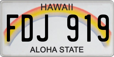 HI license plate FDJ919