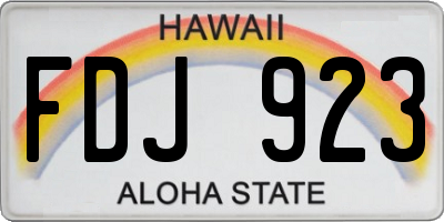 HI license plate FDJ923