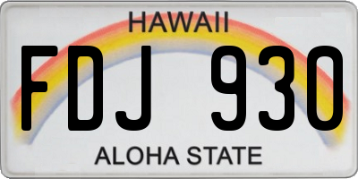HI license plate FDJ930