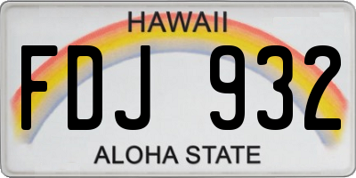 HI license plate FDJ932