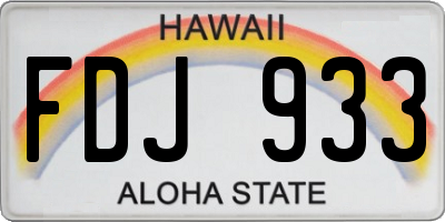 HI license plate FDJ933