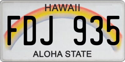 HI license plate FDJ935