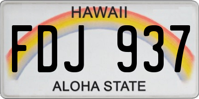HI license plate FDJ937