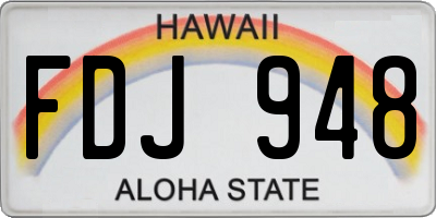 HI license plate FDJ948