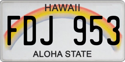 HI license plate FDJ953