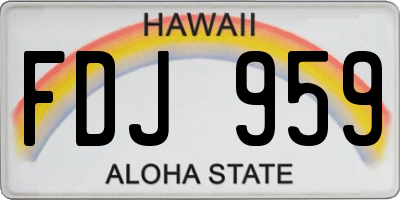 HI license plate FDJ959