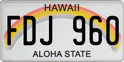 HI license plate FDJ960