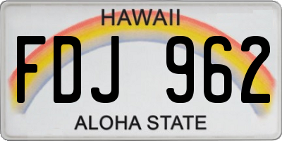 HI license plate FDJ962