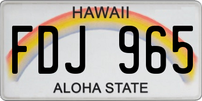 HI license plate FDJ965
