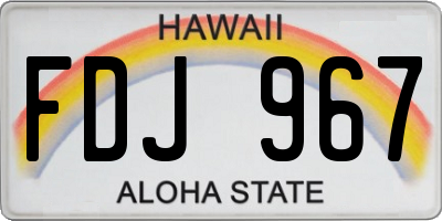 HI license plate FDJ967