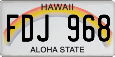HI license plate FDJ968