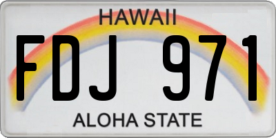 HI license plate FDJ971