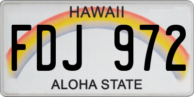HI license plate FDJ972